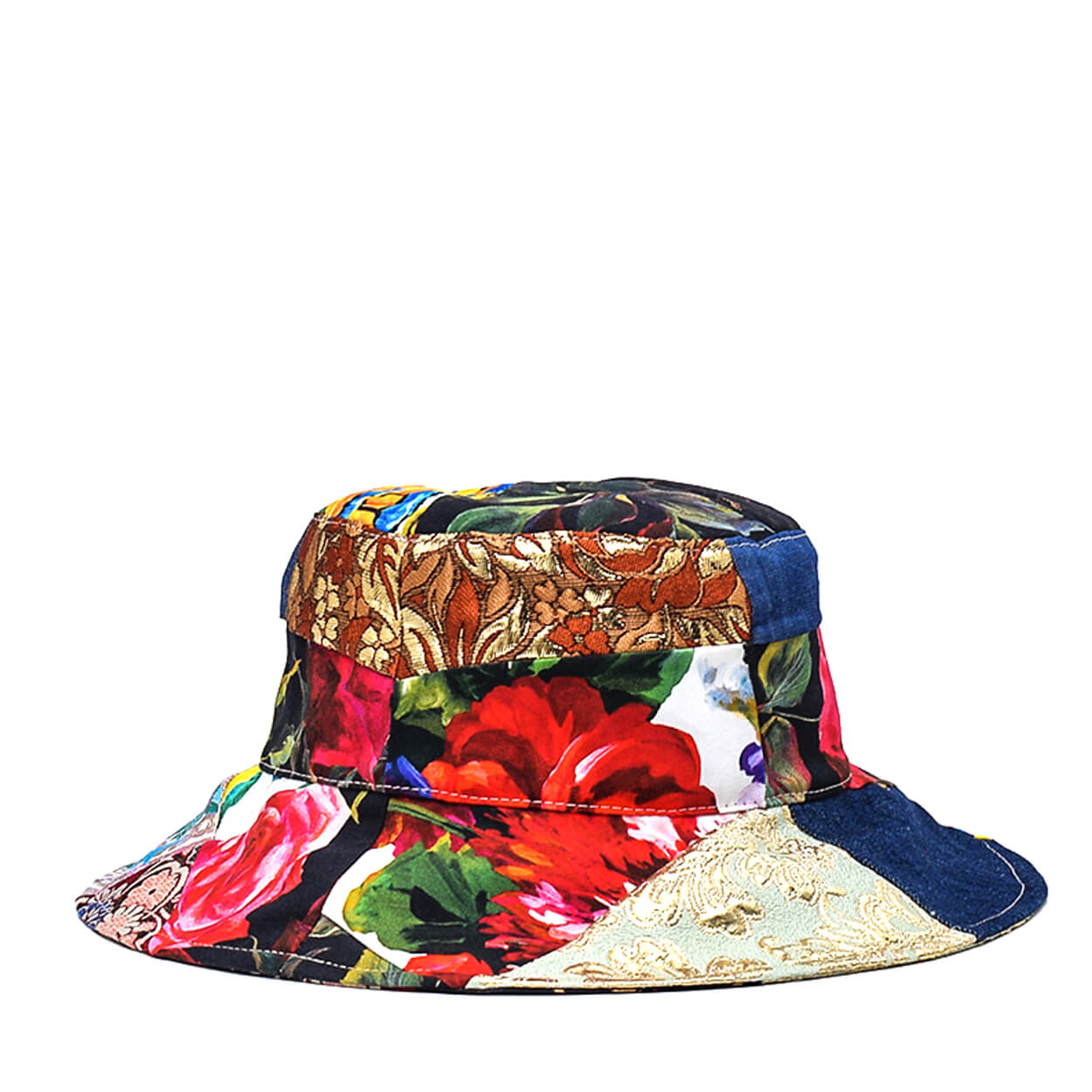 Dolce & Gabbana - Multicoloured Patchwork Bucket Hat  Size 58